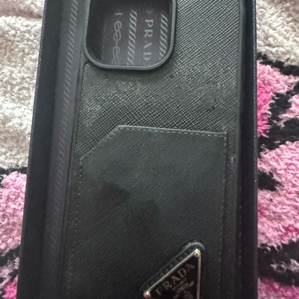 Prada Black Textured Iphone 15 Pro Max